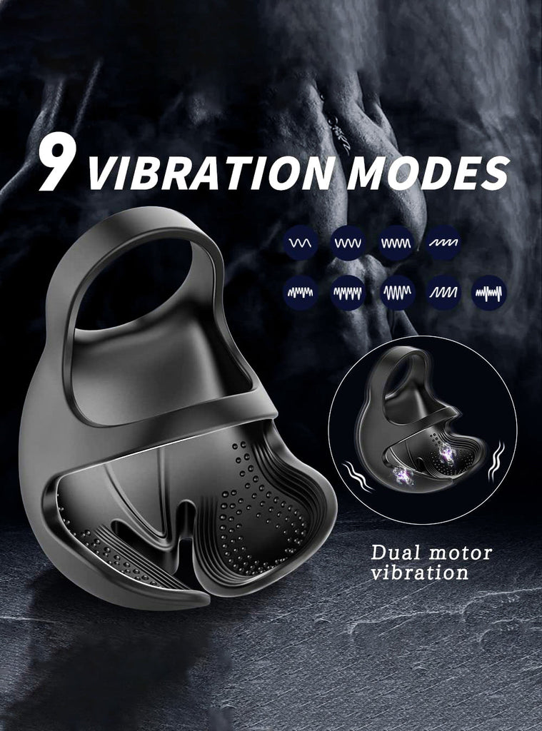 Remote Control Cock Ring 9 Modes Vibration 2 IN 1 Testicle Penis Massager