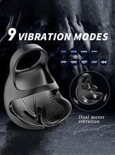 Load image into Gallery viewer, Remote Control Cock Ring 9 Modes Vibration 2 IN 1 Testicle Penis Massager