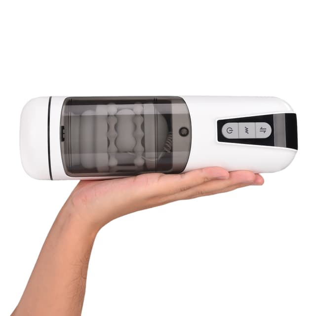 White Vibe - Automatic 7-Mode Vibrating Waterproof Stretch Male Masturbator