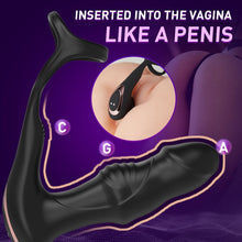 Load image into Gallery viewer, 9 Wiggling &amp; Swaying &amp; Vibrating Prostate Massager with Cock Ring