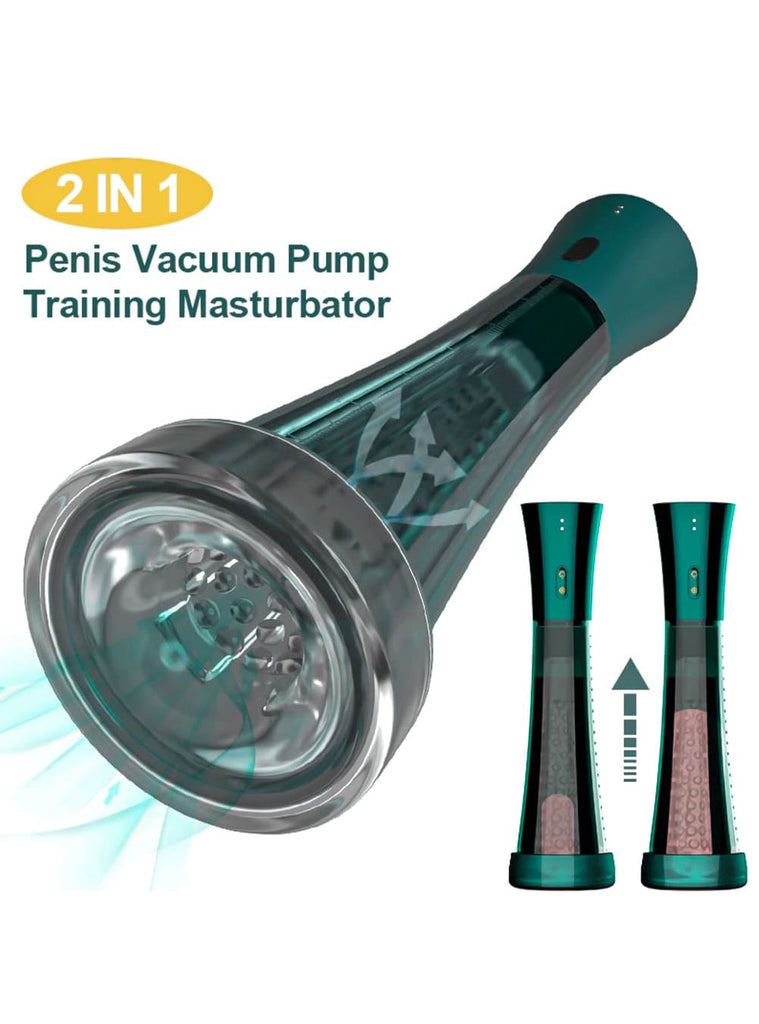 Electric 2 IN 1 Penis Vacuum Pump 3 Modes Suction Training Masturbator