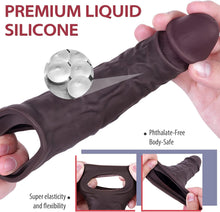 Load image into Gallery viewer, 10 Vibration Silicone Vibrating Penis Extender with Ball Stretcher