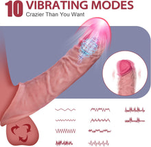 Load image into Gallery viewer, 10 Vibration Silicone Vibrating Penis Extender with Ball Stretcher