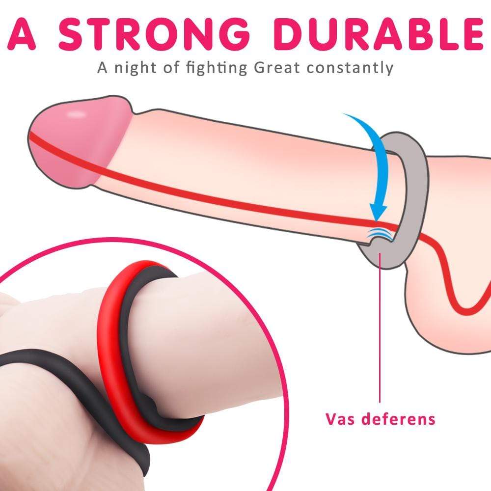 1.5-Inch Premium Stretchy Longer Harder Stronger Erection Cock Ring Set