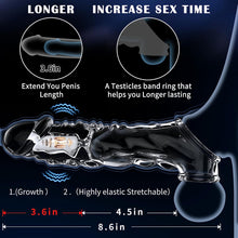 Load image into Gallery viewer, 3.6 inch Clear Reusable Penis Sleeve with Vibrator Penis Ring