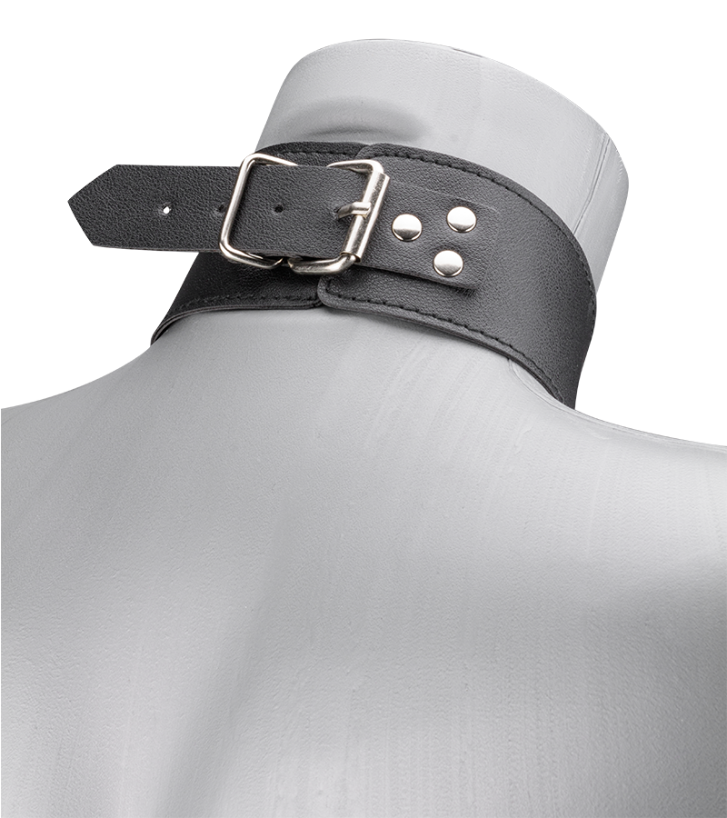 Adjustable faux leather neck and wrist restraint