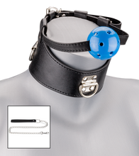 Load image into Gallery viewer, Ball gag and leather collar