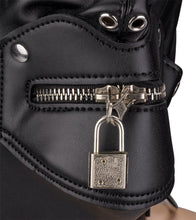 Load image into Gallery viewer, BDSM hood with mouth zip and padlock