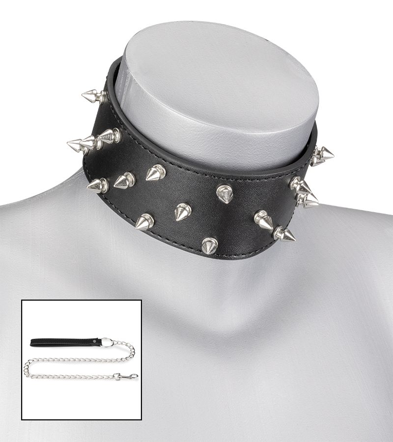 BDSM leather and studs collar
