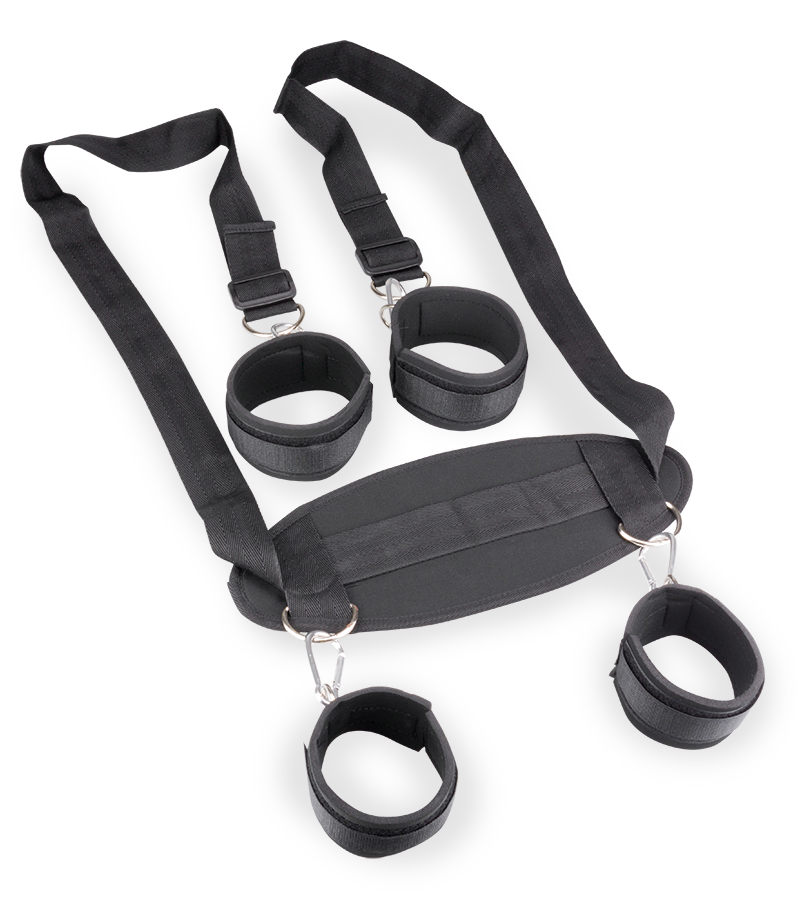 BDSM restraints with wrist and ankle ties