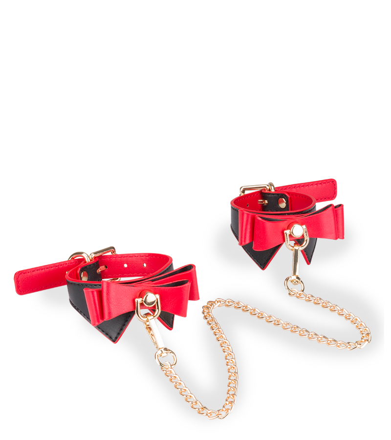 Be Mine bow tie ankle cuffs