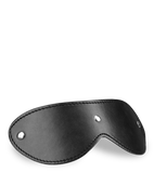 Black leather riveted blindfold