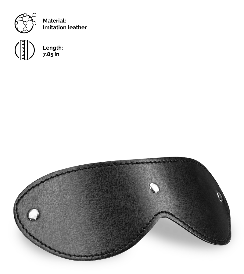 Black leather riveted blindfold