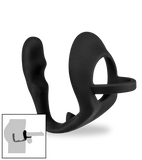 Black silicone cock ring style prostate stimulator