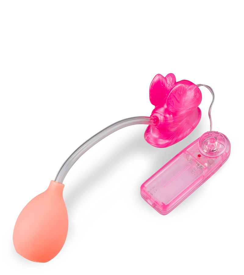 Butterfly vibrating clitoris-stimulating pump