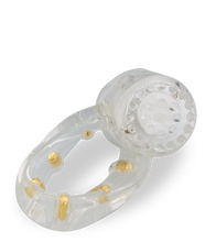 Load image into Gallery viewer, Clear textured vibrating cock ring