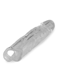 Load image into Gallery viewer, Clear veiny penis sleeve with ball loop