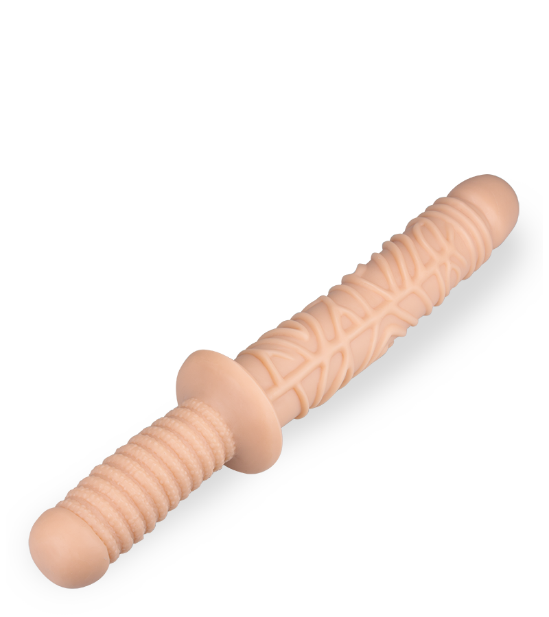 Damocles ribbed double-ended dildo