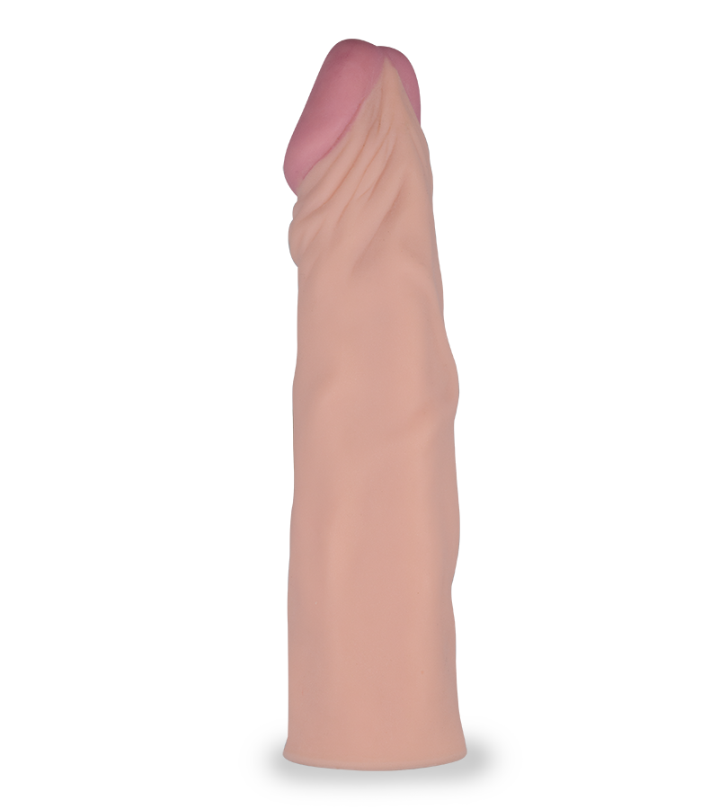 Extra-large realistic penis-enhancing sleeve