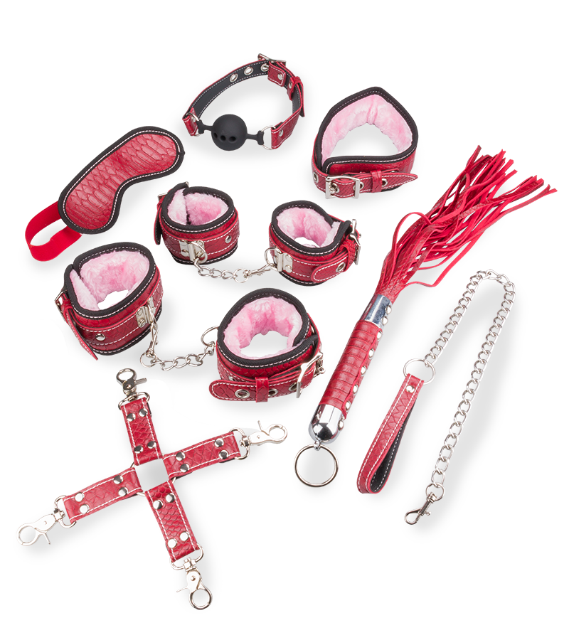 Faux leather and fur BDSM beginner&#039;s kit