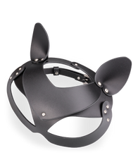 Load image into Gallery viewer, Faux leather and rhinestone cat mask