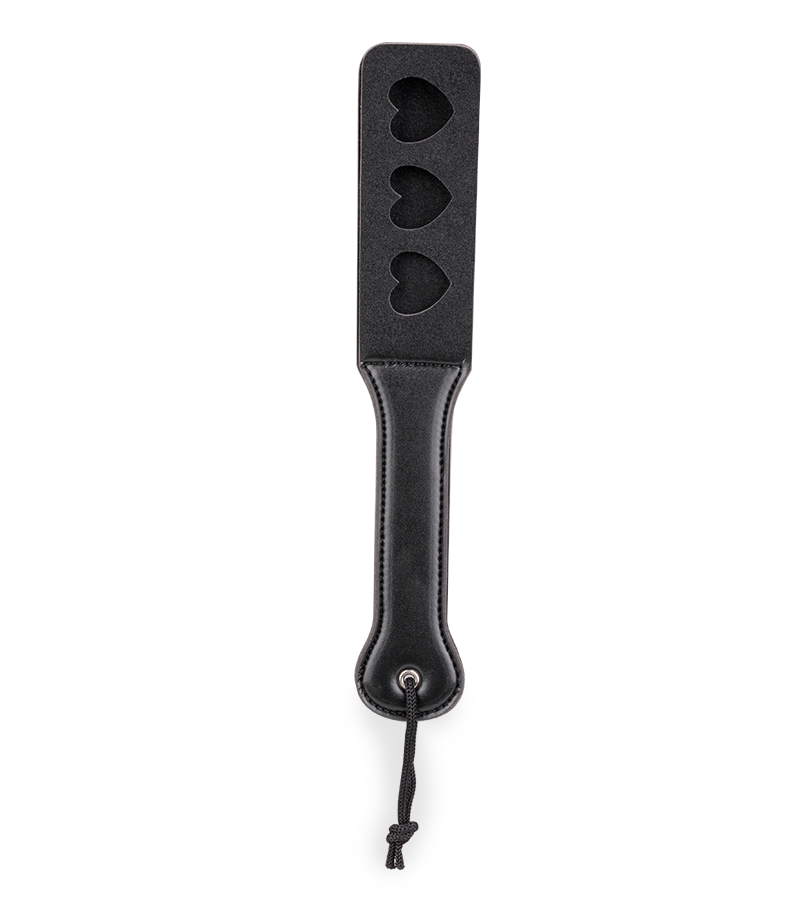 Faux leather BDSM paddle with hearts