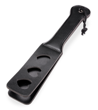 Load image into Gallery viewer, Faux leather BDSM paddle with hearts