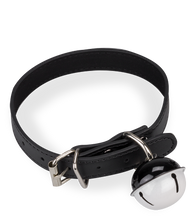 Load image into Gallery viewer, Faux leather collar with large bell