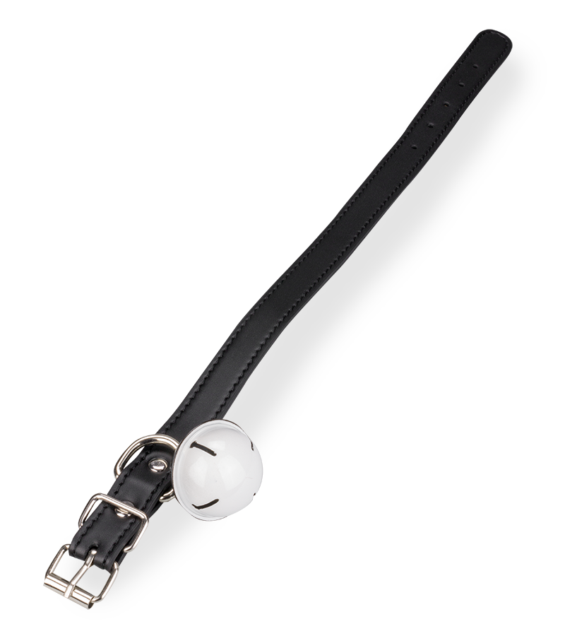 Faux leather collar with large bell