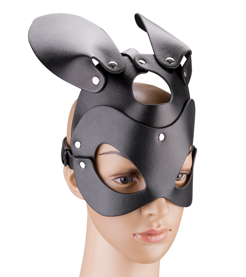 Faux leather rabbit mask