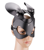 Faux leather rabbit mask
