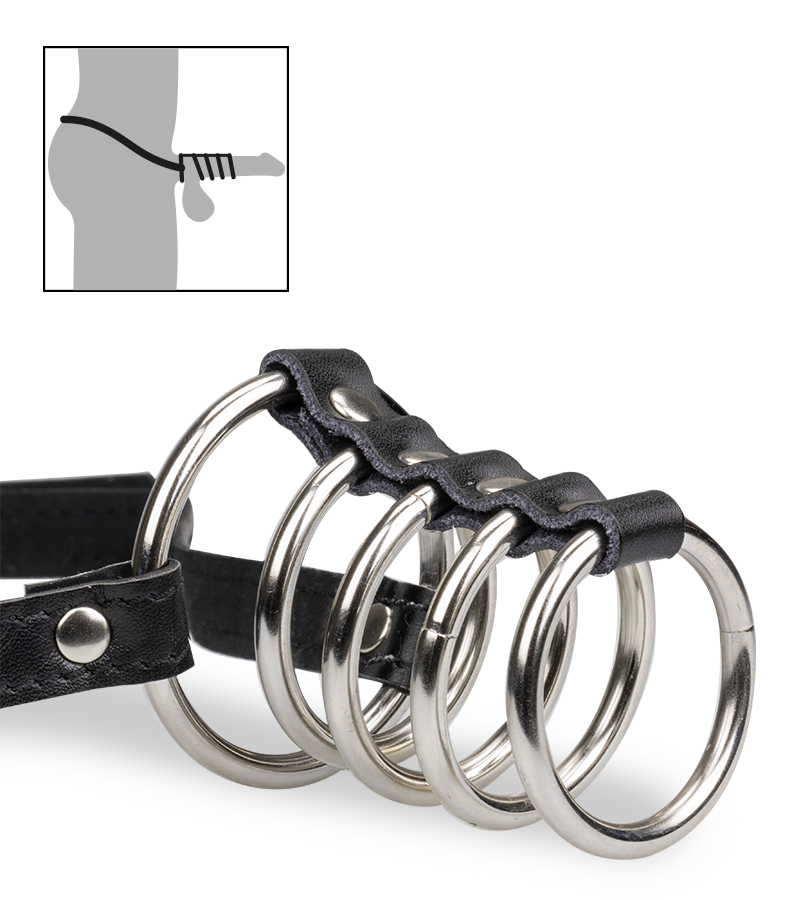 Five-ring metal cock cage