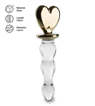 Load image into Gallery viewer, Golden Heart glass dildo