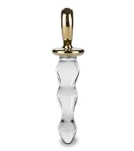 Load image into Gallery viewer, Golden Heart glass dildo