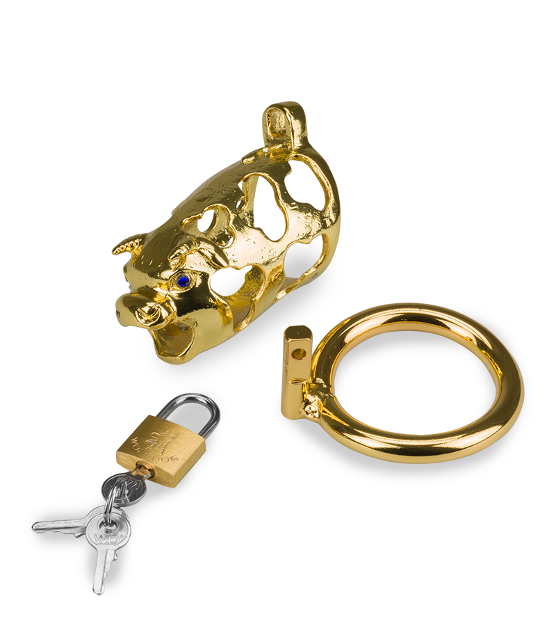 Golden Ox Chinese zodiac penis chastity cage