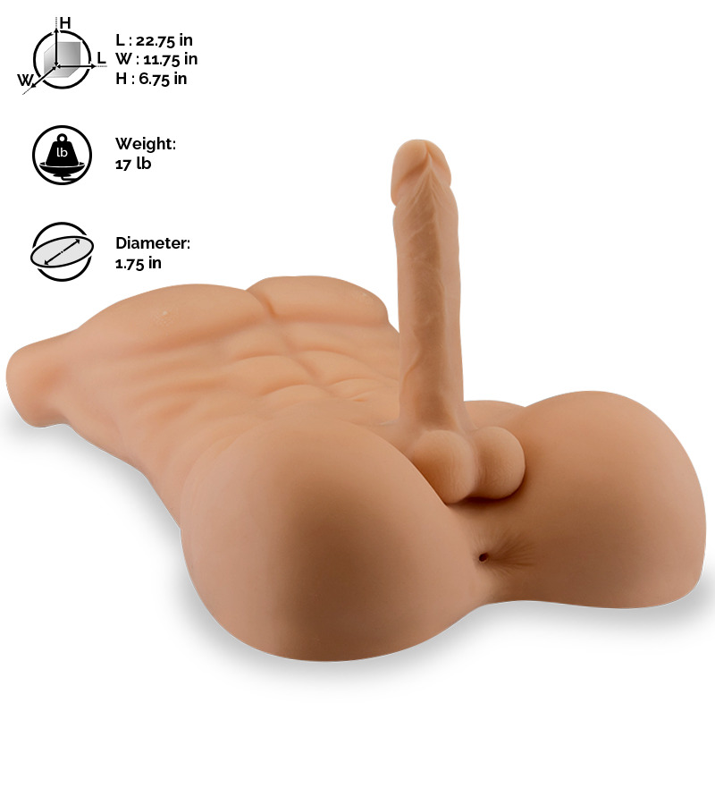 Jonathan realistic male torso with penis and anus