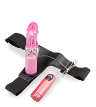 Load image into Gallery viewer, Large flared strap on rabbit vibrator