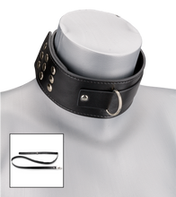 Load image into Gallery viewer, Leather BDSM collar and lead