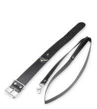 Load image into Gallery viewer, Leather bondage collar and lead