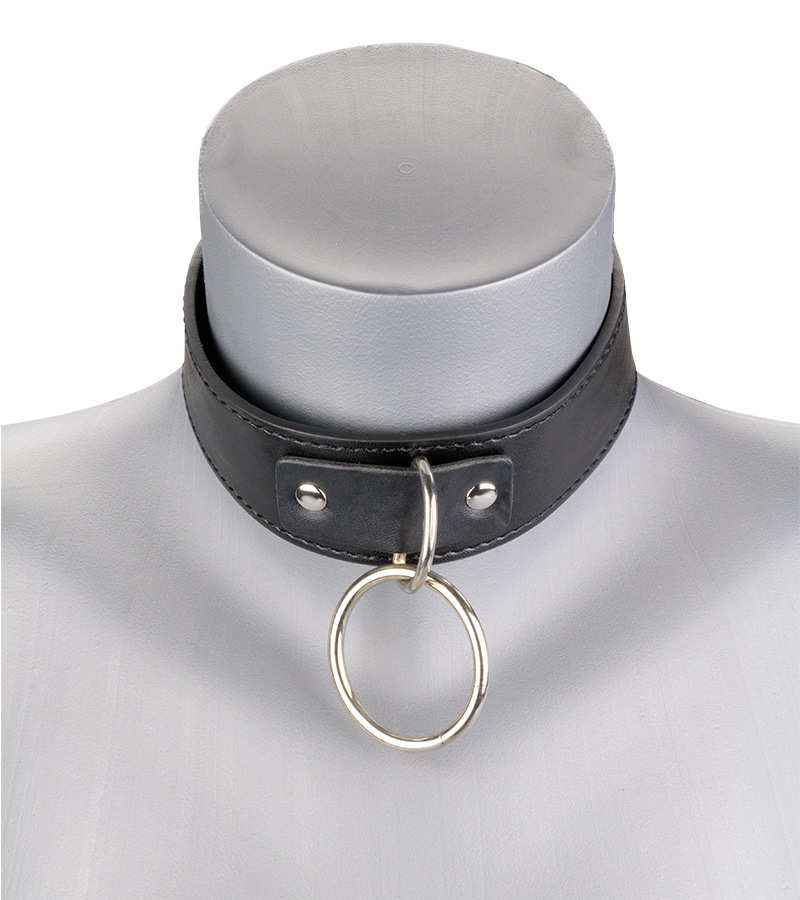 Leather bondage collar with chain lead