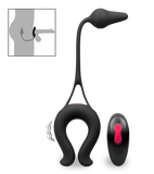 Lucifer vibrating cock ring with butt plug