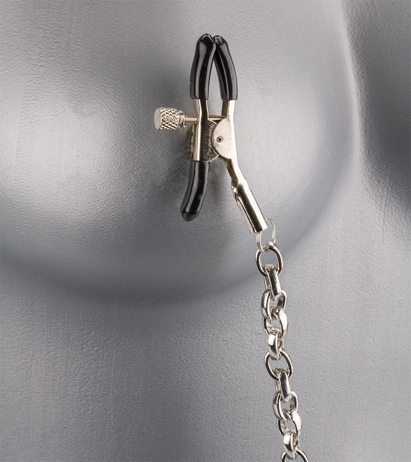 Metal chain nipple clamps