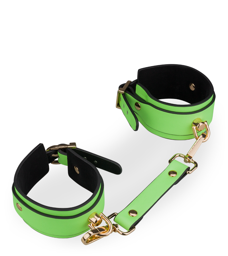 Neon green handcuffs