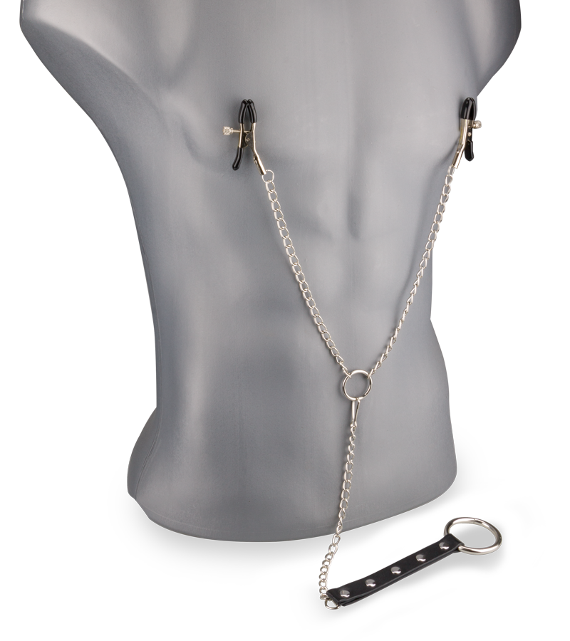 Nipple clamp and metal cock ring