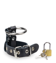 Load image into Gallery viewer, Padlock and metal cock ring