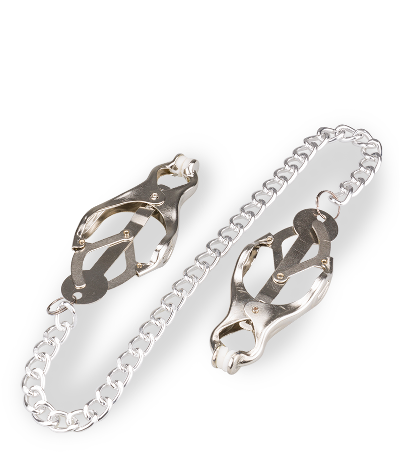 Pincher nipple clamps with chain