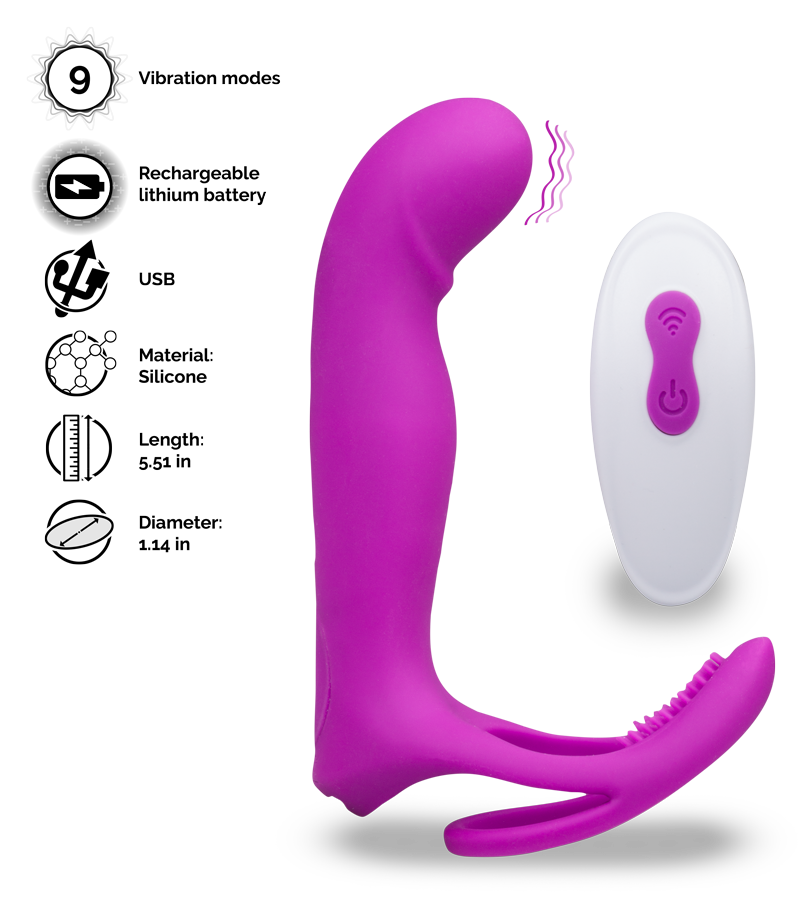 Poly multifunctional vibrator with cock ring