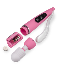 Load image into Gallery viewer, Power Fantasy Wand vibrator with 3 attachment heads