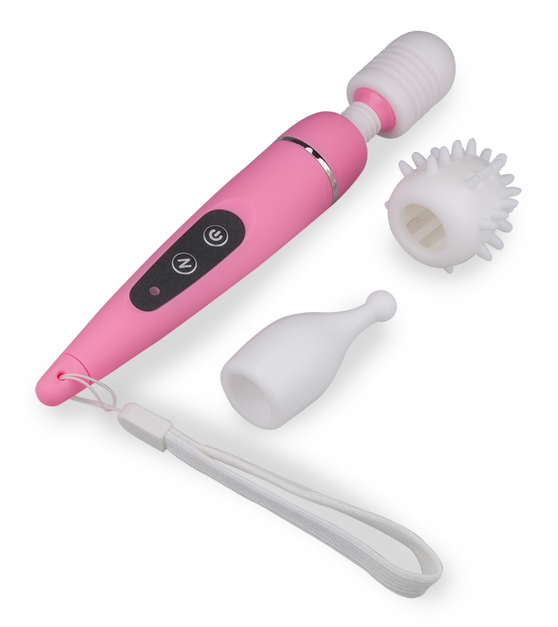 Power Fantasy Wand vibrator with 3 attachment heads