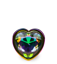 Load image into Gallery viewer, Rainbow heart jewel butt plug - S